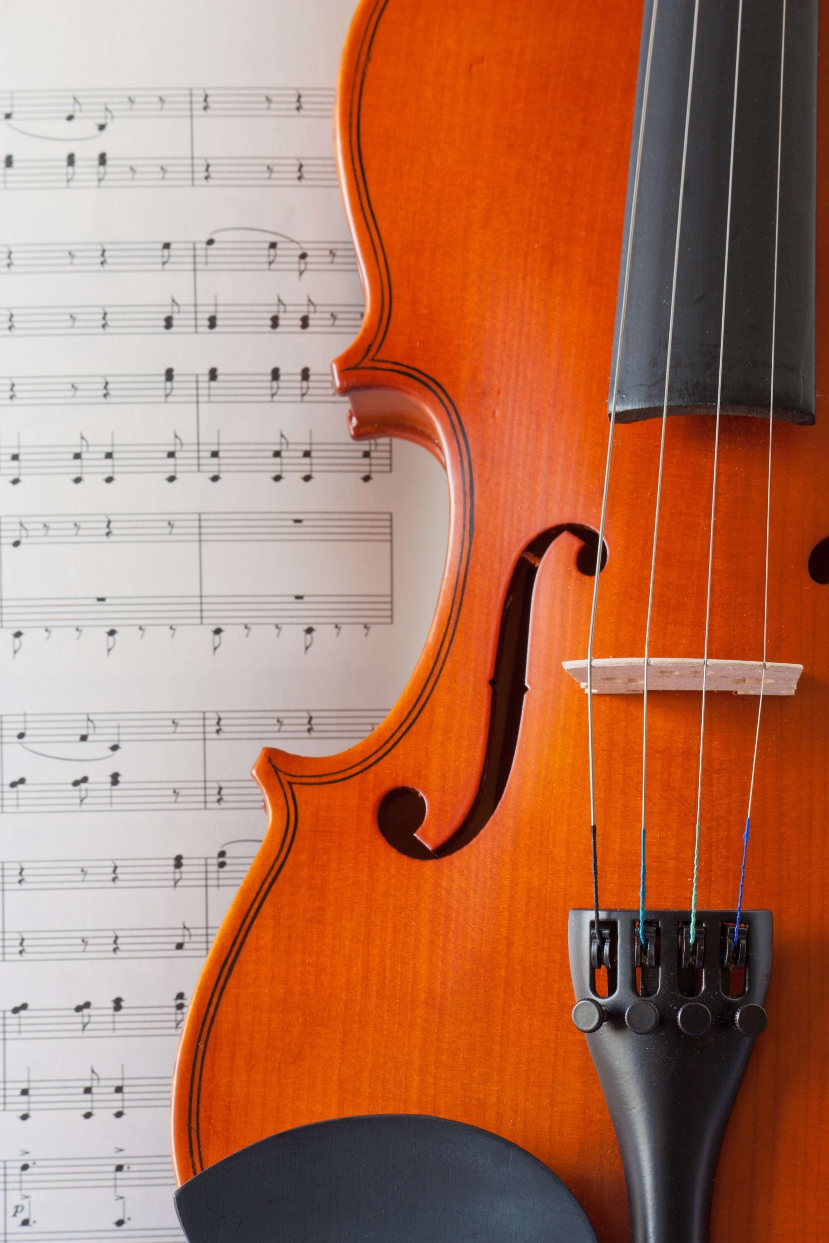 violin with sheet music