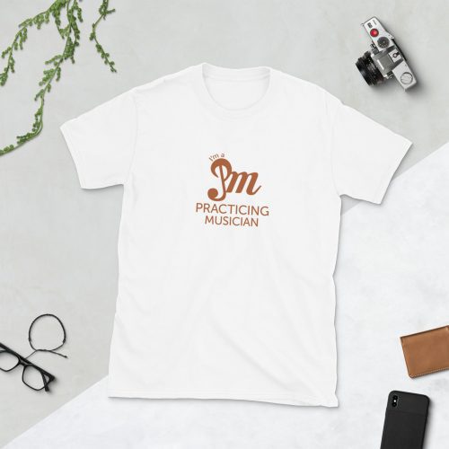 t-shirt practicing musician - learning to play a music instrument