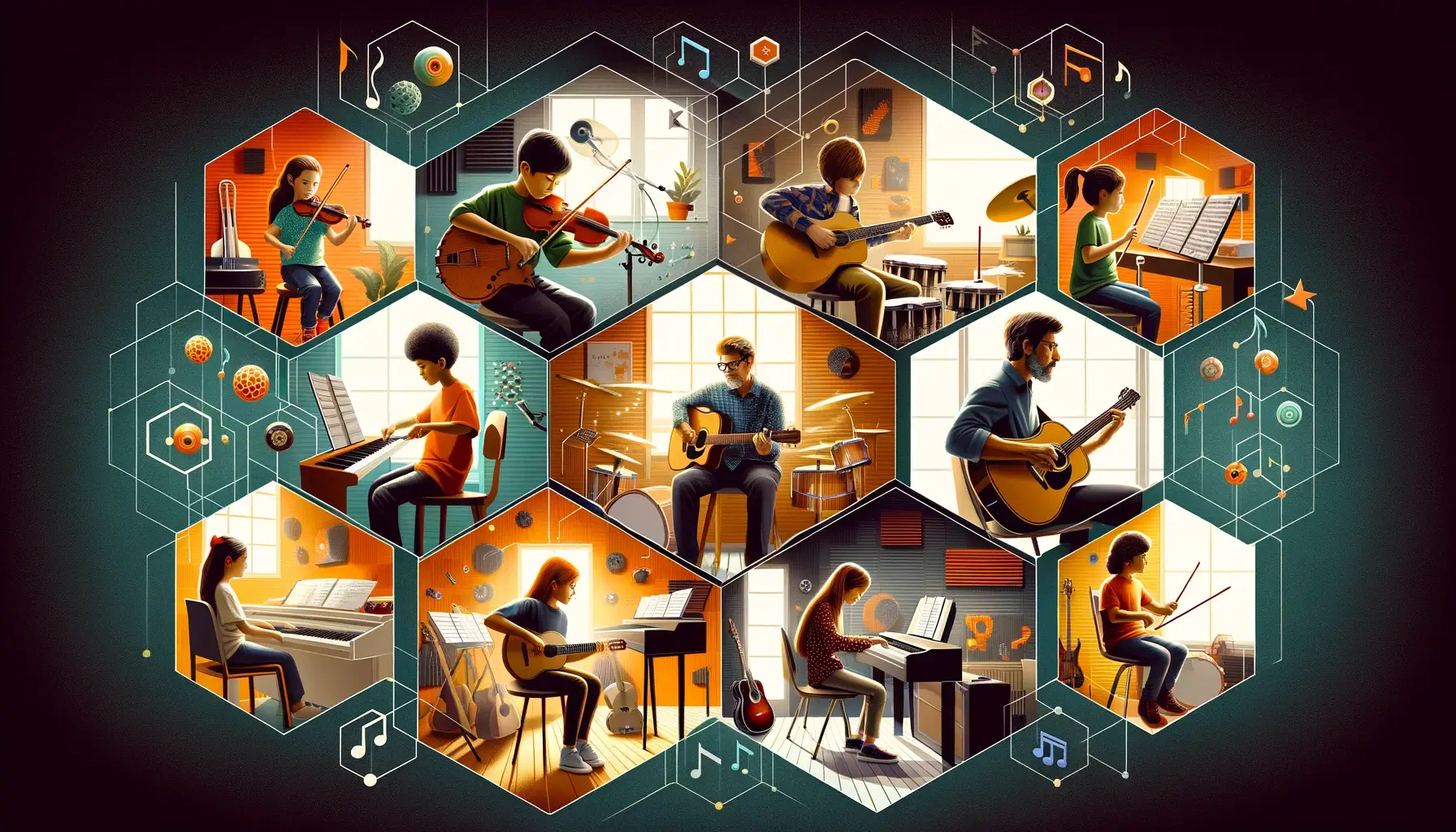 03-18-24 2 diverse group playing music together Stage presents and confidence building