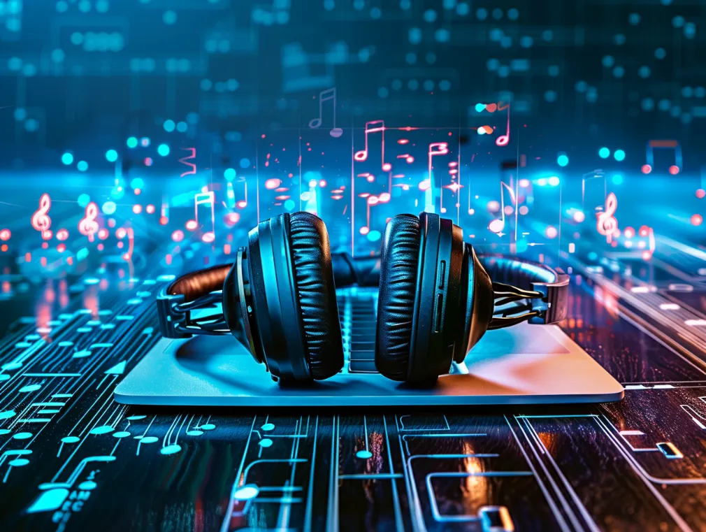 images of digital tools and platforms used in music education, such as music notation software or online learning resources. Integrating technology into your music curriculum