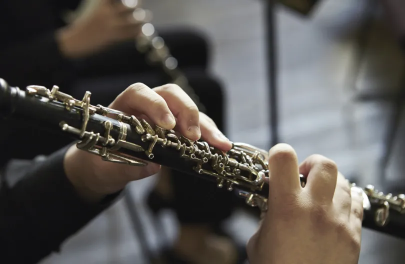 Oboe being played Oboe being played